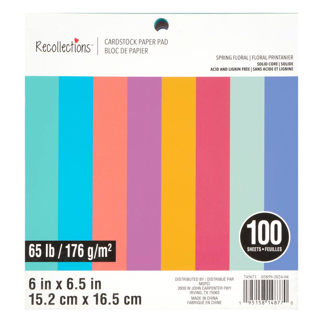 6 Pack: 6" x 6.5" Spring Floral 65lb. Cardstock Paper Pad by Recollections™